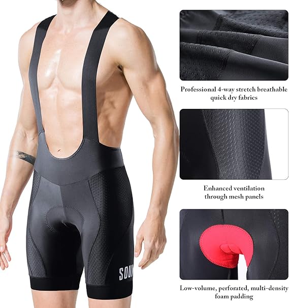 Souke Sports Cycling Bib Shorts Men - M