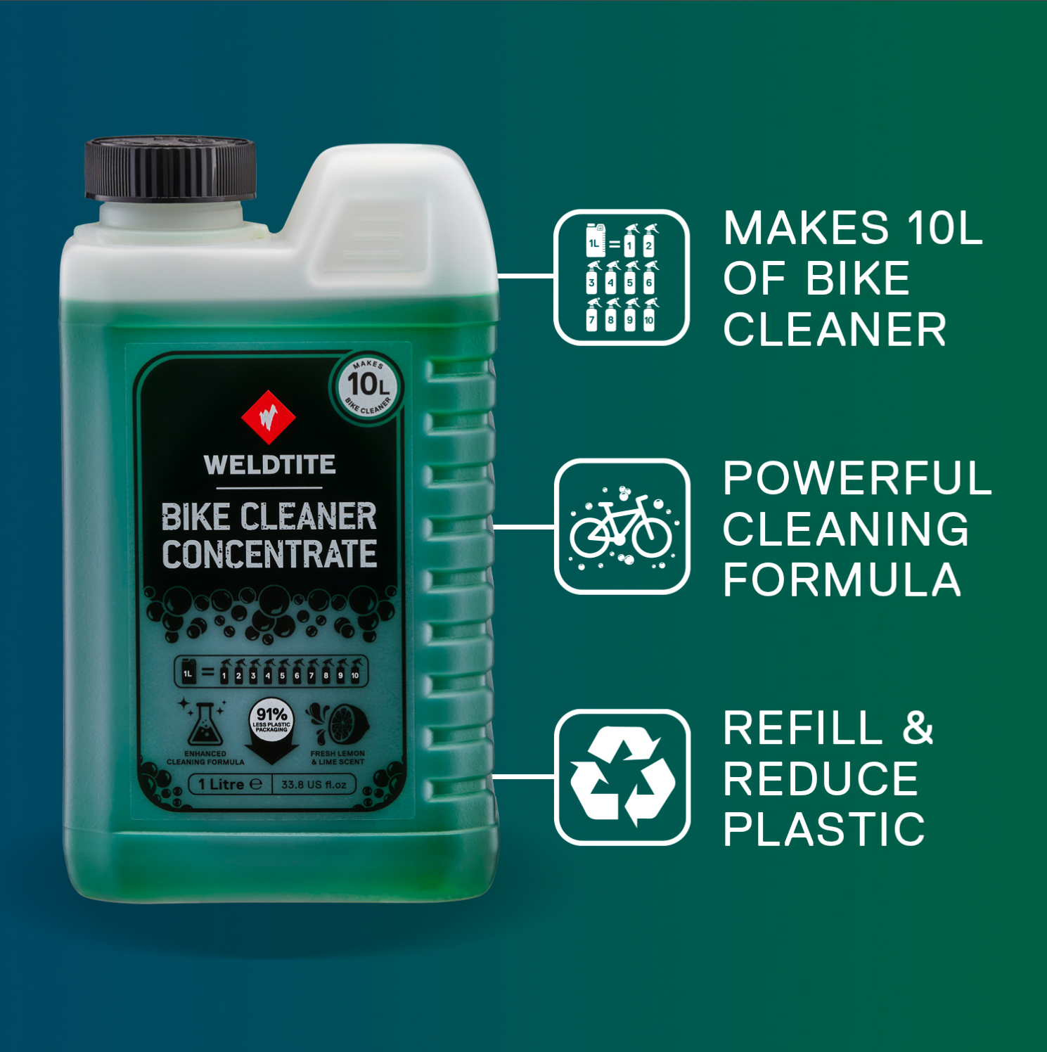 Weldtite Bike Cleaner Concentrate 1L Lime Salter Cycles