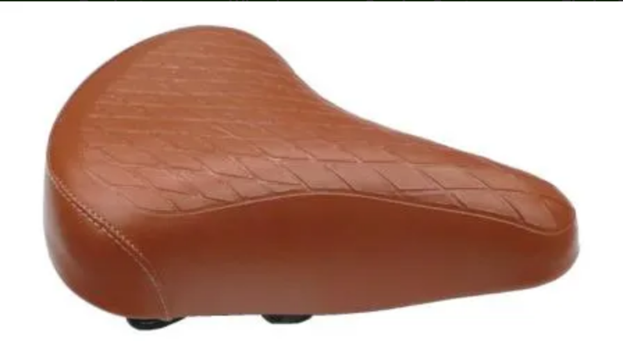 SADDLE Ladies Retro, 250mm x 190mm, Vinyl Quilted Top, Dual Coil Springs, BROWN