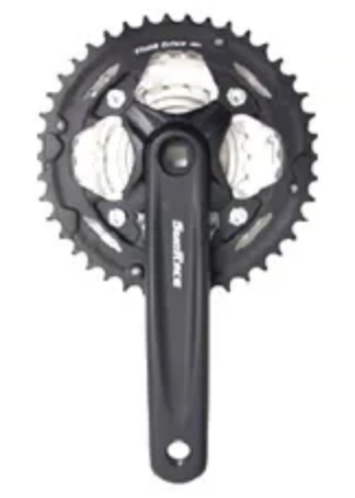 CHAINWHEEL SET 170mm x 22/32/42T, 90 deg Crank Hole. 7/8 SPEED, Alloy BLACK