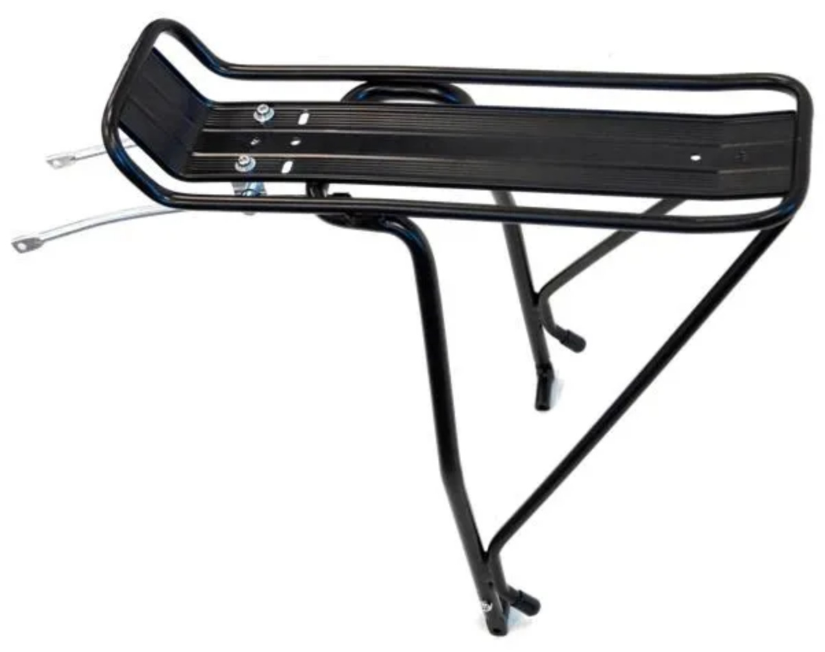 CARRIER - Rear Pannier Rack, Heavy Duty For 700C/29ER DISC Brake Bikes, 10mm Adjustable Stay Length, Fittings Supplied, Alloy, BLACK