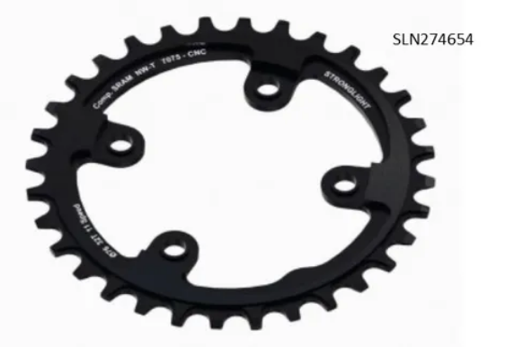 CHAINRING - MTB "STRONGLIGHT", 36T, 7075 CNC Black SRAM XX1 - 76mm BCD, 4 Hole for 11 Spd