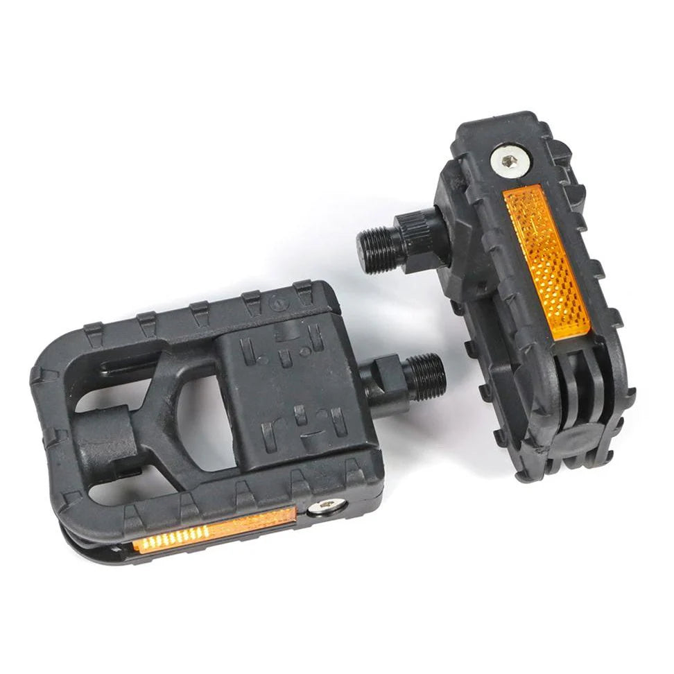 PEDALS 9/16" Folding, BLACK fiberglass/nylon platform