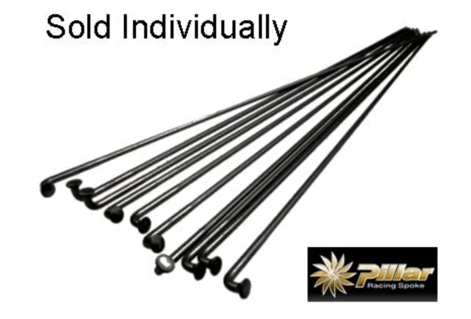 Pillar Spoke 'Double Butted' 292mm BLACK 14g/15g/14g Each