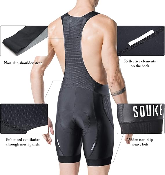 Souke Sports Cycling Bib Shorts Men - M