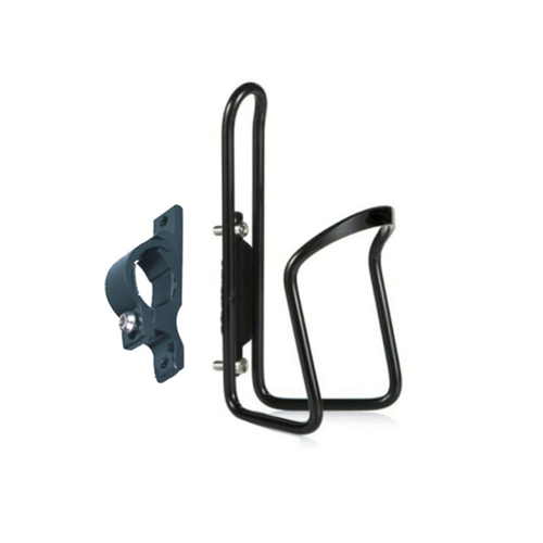 QBP Bottle Cage - Alloy - Black With Handlebar Mount