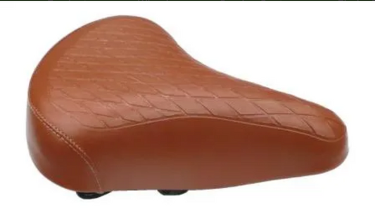 SADDLE Ladies Retro, 250mm x 190mm, Vinyl Quilted Top, Dual Coil Springs, BROWN