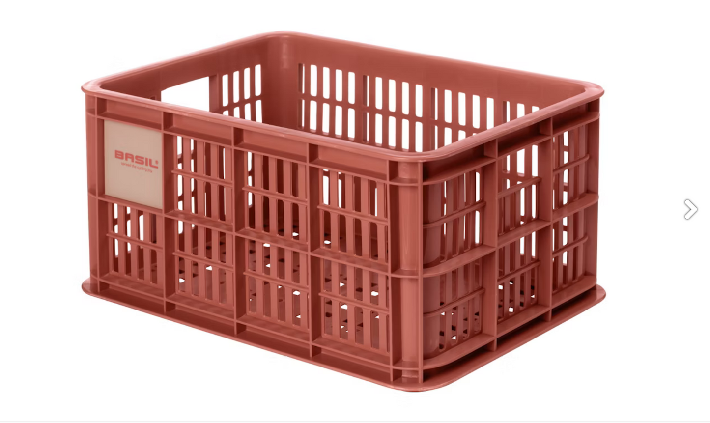 basil byctcle crate m 29.5l recycled - red/brown