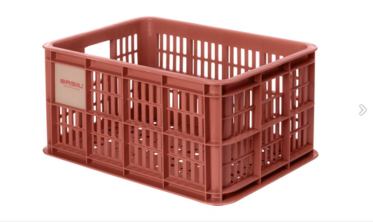 basil byctcle crate m 29.5l recycled - red/brown