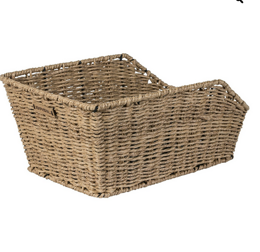 Basil cento rattan look rear basket - seagrass