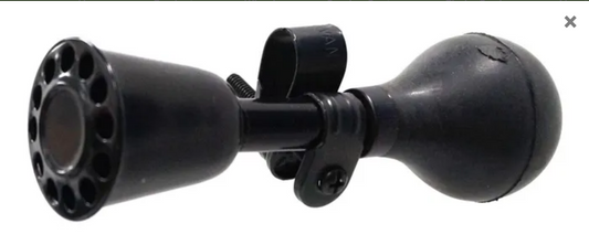 AIR HORN - 15cm Long, BIKES Up!, BLACK With Black Rubber Bulb