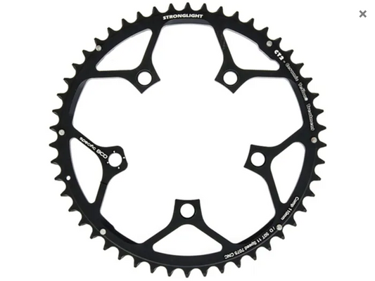 CHAINRING - ROAD "STRONGLIGHT", 50T, 7075 CNC Black CT2 CAMPAG - 110mm BCD, 5 Hole for 11 Spd