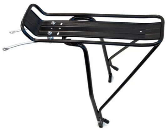 CARRIER - Rear Pannier Rack, Heavy Duty For 700C/29ER DISC Brake Bikes, 10mm Adjustable Stay Length, Fittings Supplied, Alloy, BLACK