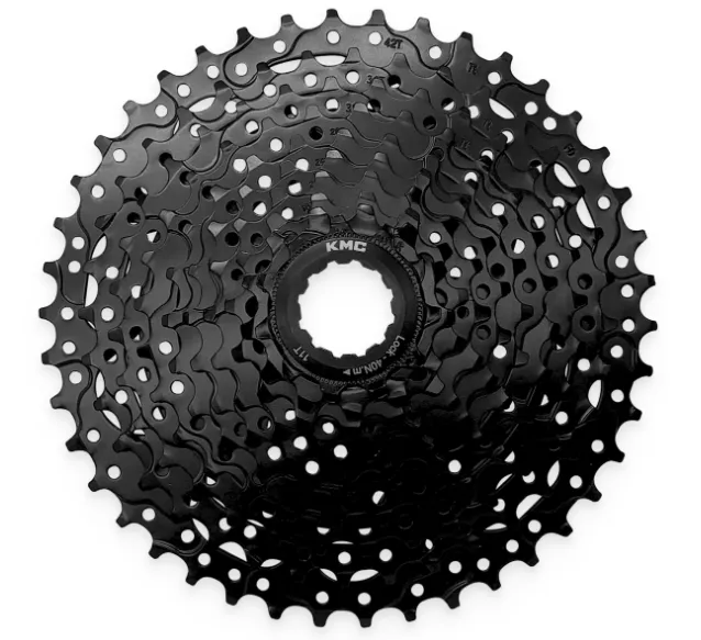 CASSETTE - 10 Speed, 11-42T, ED Black, Quality KMC product, Made In Taiwan (Hardened Steel) (Great for E-Bikes)