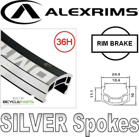 WHEEL 29er/700c Alex DM-18 D/W Eyeleted Rim, Joytech 8/10 Speed Alloy Q/R Hub, Mach 1 Spokes, REAR. BLACK with SILVER Spokes (Matching Front 93704)