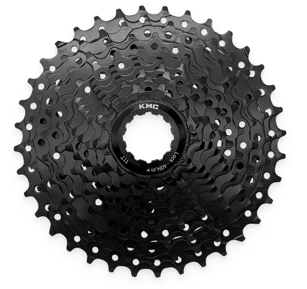 CASSETTE - 10 Speed, 11-36T, ED Black, Quality KMC product, Made In Taiwan (Hardened Steel) (Great for E-Bikes)