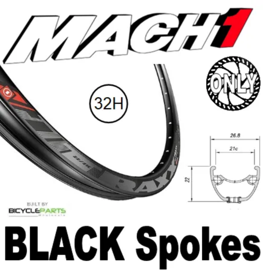 WHEEL - 29er Mach1 TRAXX 32H S/j Black Rim