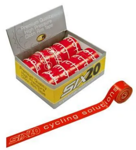 Rim Tape, Cloth, 13mm, Adhesive Backed, RED (sold individually)