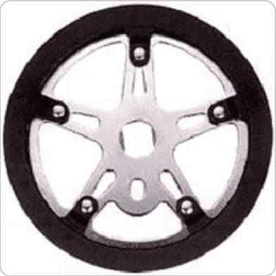 CHAIN RING 1/2 x 1/8 x 40T, for OPC, with Black Double Guard, SILVER