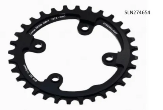 CHAINRING - MTB "STRONGLIGHT", 36T, 7075 CNC Black SRAM XX1 - 76mm BCD, 4 Hole for 11 Spd