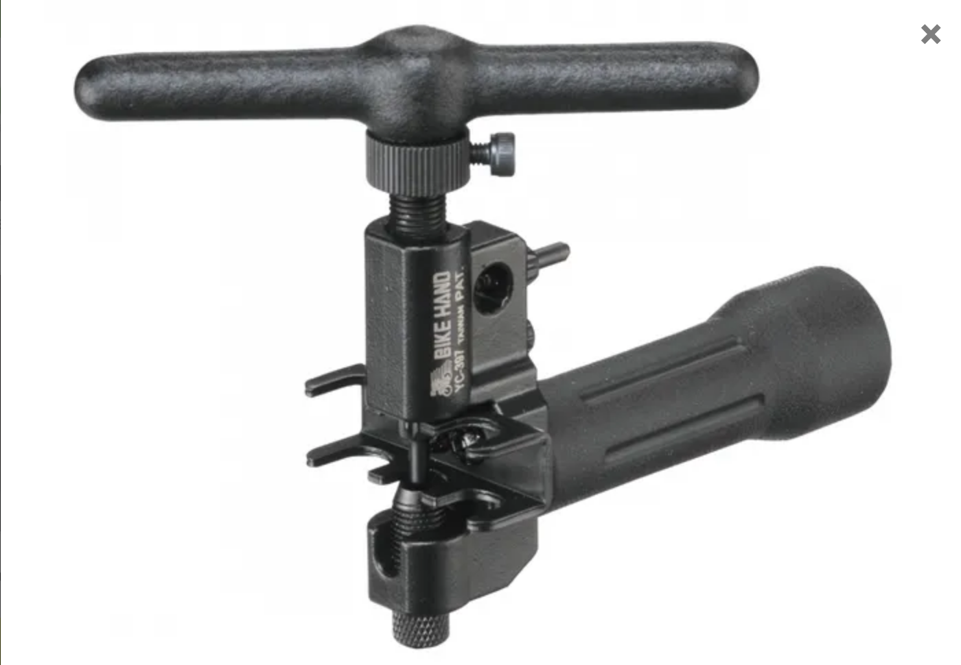 Tool - Chain rivet extractor, for chain 7-12 speed chains, w/chain hook & extra pin, black, w/BIKEHAND logo