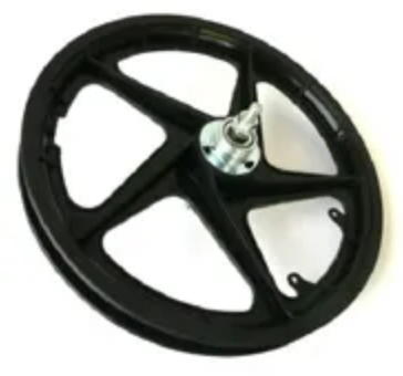 PLASTIC WHEEL 16" Rear, Freewheel, BLACK Axle 170mm x 3/8 - OLD 110mm