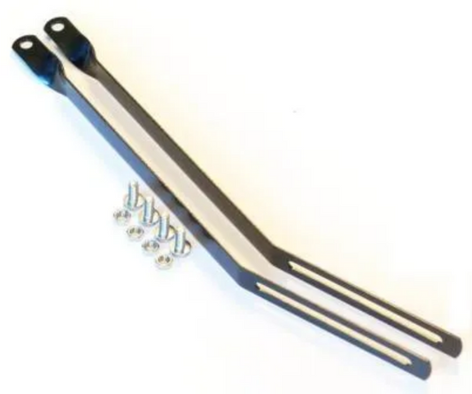 CARRIER FITTINGS - Adjustable, Extra Long, 300mm, Steel, Nuts & Bolts Supplied, BLACK