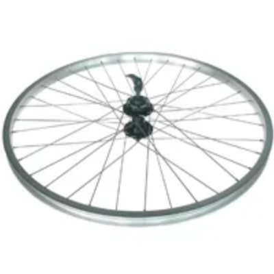 WHEEL - 26" JETSET Ano S/W 36H, Joytech 6 Bolt Disc Hub Q/R, Mach1 Spokes, FRONT. SILVER with BLACK Hub