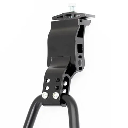KICKSTAND 24-28 Adjustable, Centre Mount, Alloy BLACK, Double Leg - (Width of Stand Legs 215mm)