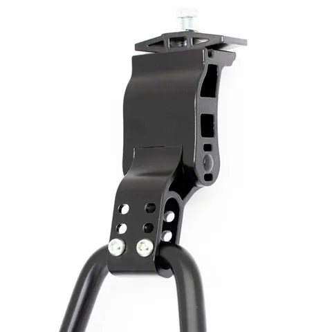 KICKSTAND 24-28 Adjustable, Centre Mount, Alloy BLACK, Double Leg - (Width of Stand Legs 215mm)
