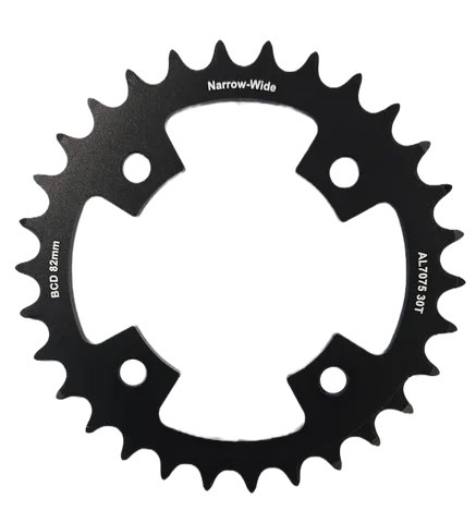 Chain ring 30T, AL7075, Black BCD: 82mm, narrow wide - (Bolt hole = 8mm)