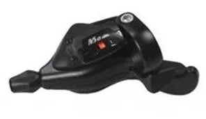 RIGHT HAND SHIFTER - 8 SPEED, Thumb Tap Dual Trigger, with 2050mm cable, Sunrace, Black.