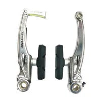 Tektro BRAKE - V Brake Set, 110mm Arms, 55mm Brake Pads, Dual Tension Adjuster, Linear Spring, Forged Alloy, SILVER