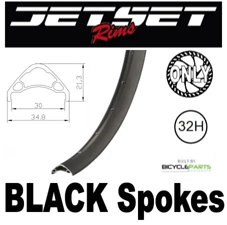 WHEEL - 29er Jetset AE-30 32H S/j Black Rim, F/v, TRS, 8/11 SPEED 12mm T/A (157mm OLD) 6 Bolt Disc Sealed Novatec (E440 Hub Body) SUPER BOOST Black Hub, BLACK Spokes
