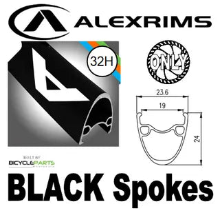 WHEEL - 29er Alex ATD-500 32H P/j Black Rim, 8/11 SPEED Q/R (135mm OLD) 6 Bolt Disc Sealed Novatec