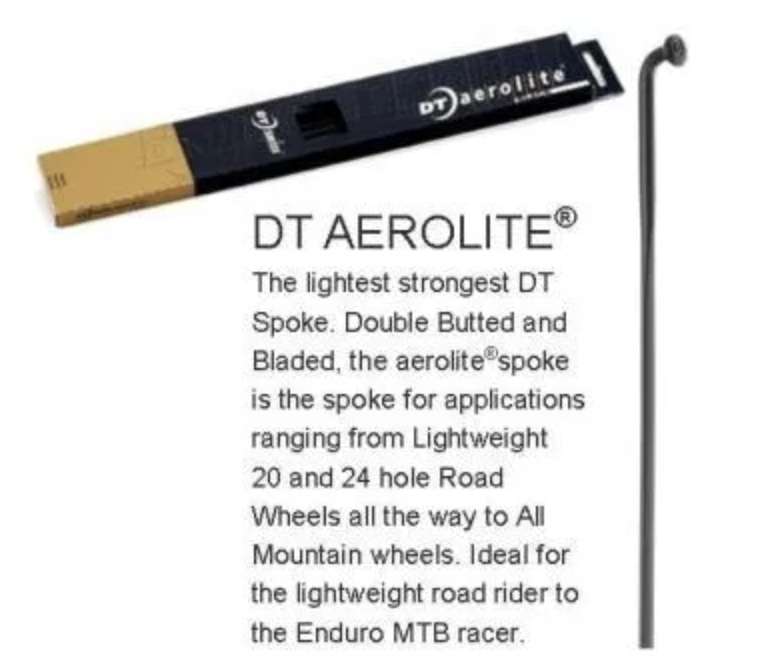 DT Aerolite Spoke Black 252mm