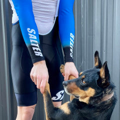 Salter Cycles Fleece Arm Warmers Blue Black